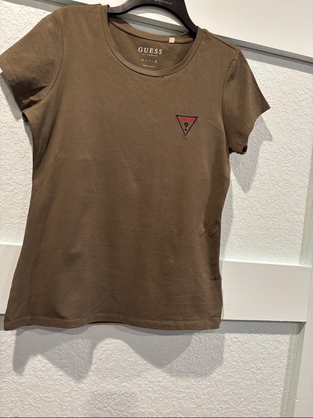 GUESS Olive Green Short-Sleeve Logo Tee